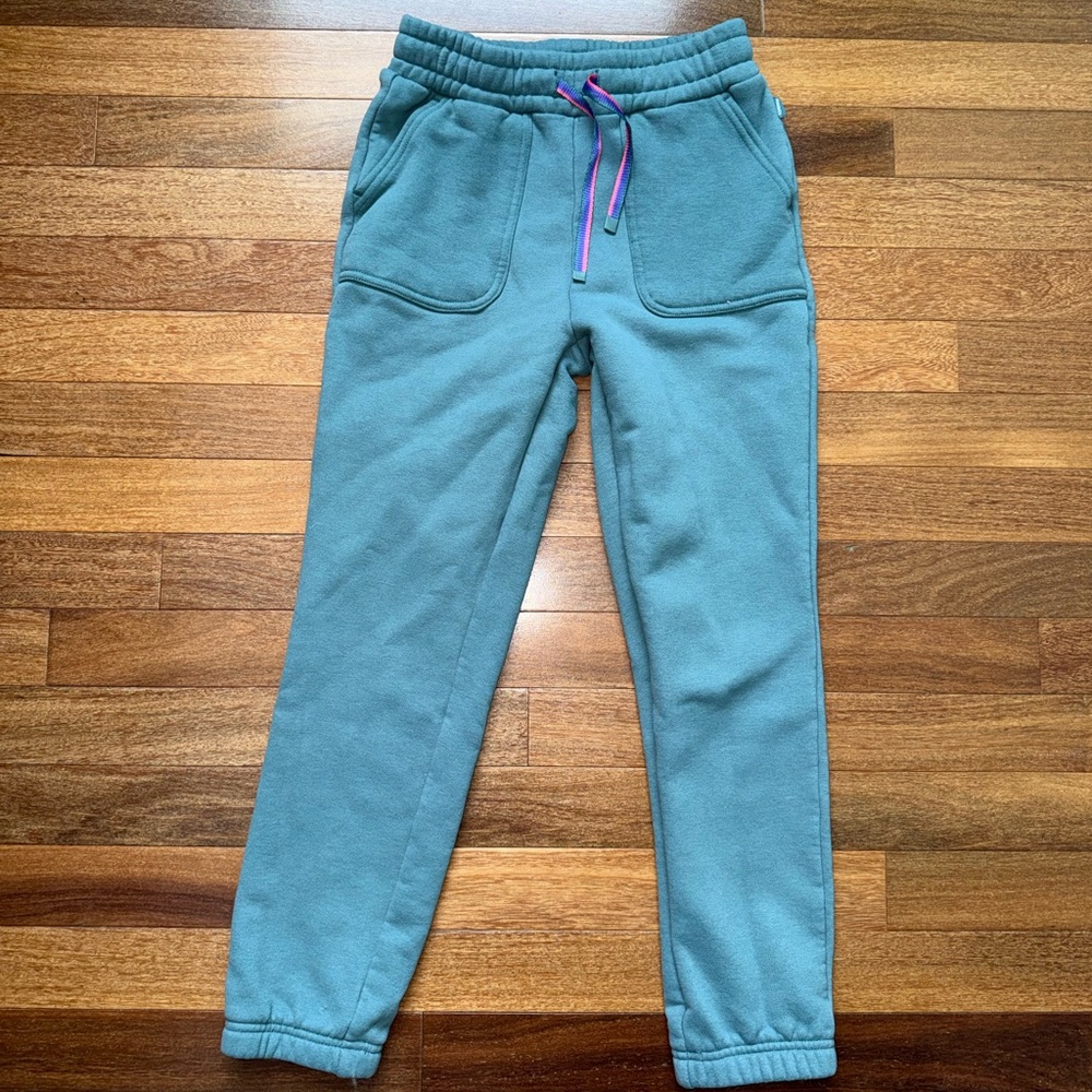Mondetta Kids Teal Joggers with Purple Drawstring